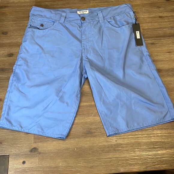True Religion Big T Surf Board Swim Shorts Digital Blue | size 34 | NWT - Picture 4 of 11